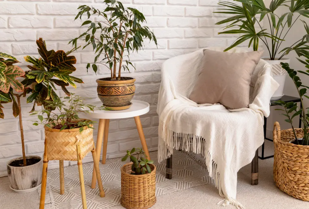 interior design with plants