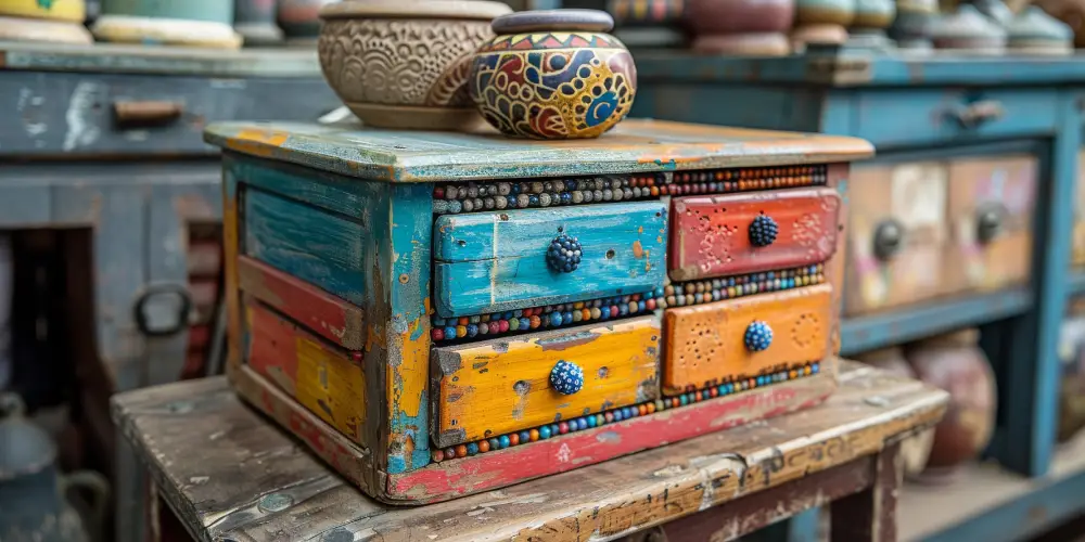 Colorful Wooden Box Useful for interior design