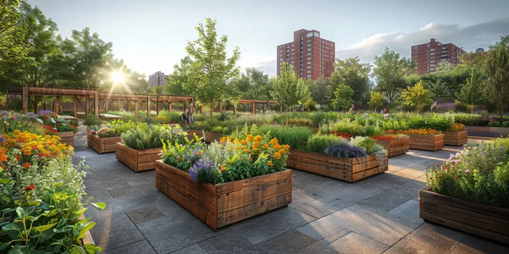 artists garden filled with variety plants